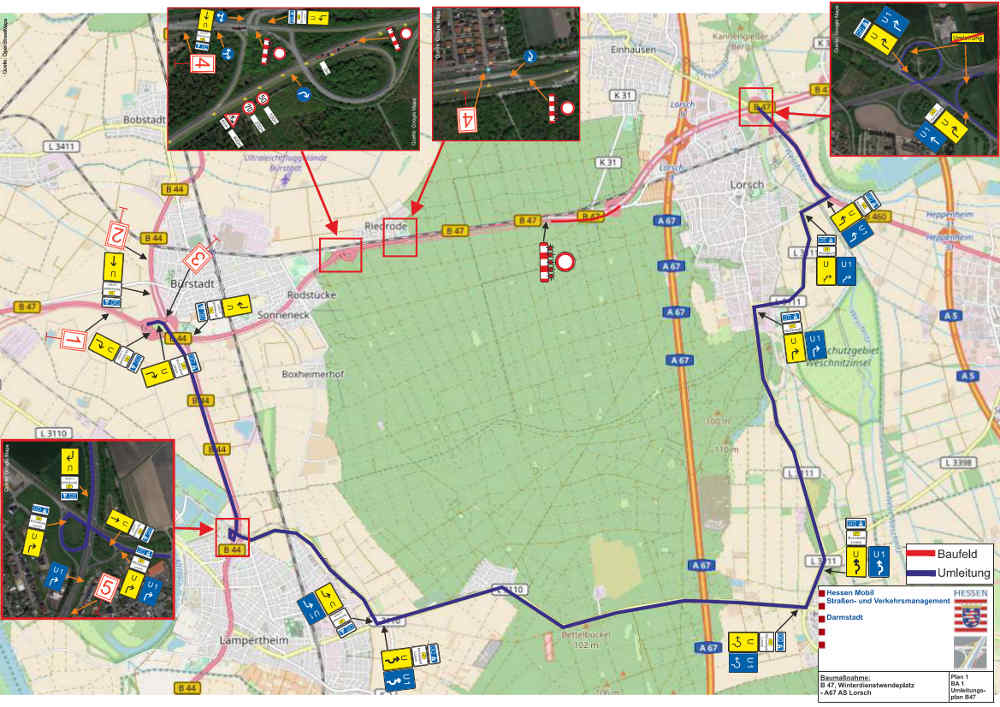 Umleitungsplan (Quelle: Hessen Mobil)