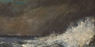 Gustave Courbet, Une Vague (eine Welle), 1866, Öl auf Leinwand, Privatleihgabe (Foto: Wolfgang Fuhrmannek, HLMD)