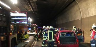 Übungsszenario im Saukopftunnel