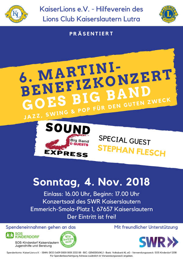 Lions Lutra Martini-Benefizkonzert SWR 2018 Veranstaltungshinweis