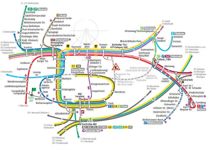 Umleitungsplan während des Baden-Marathons am 23. September 2018 (Grafik: KVV)