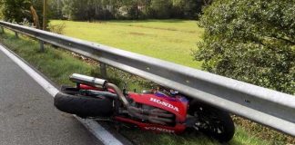 Verunfalltes Motorrad