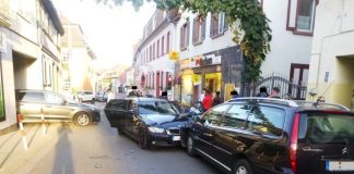 Unfallstelle in Osthofen, Friedrich-Ebert-Straße
