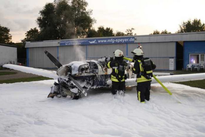 Brand eines Flugzeuges