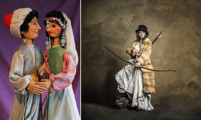 Aladin und die Sultanstocher. Sammlung des Museums für PuppentheaterKultur PuK, (Foto: Jens Welsch), Ronja Räubertochter. Theater und Orchester Heidelberg, (Foto: Ludwig Ohla) Aladin und die Sultanstocher. Sammlung des Museums für PuppentheaterKultur PuK, (Foto: Jens Welsch), Ronja Räubertochter. Theater und Orchester Heidelberg, (Foto: Ludwig Ohla)