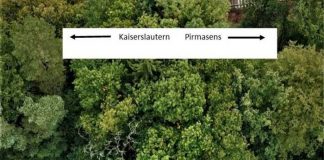 Drohnenbild mit Spurenerläuterung