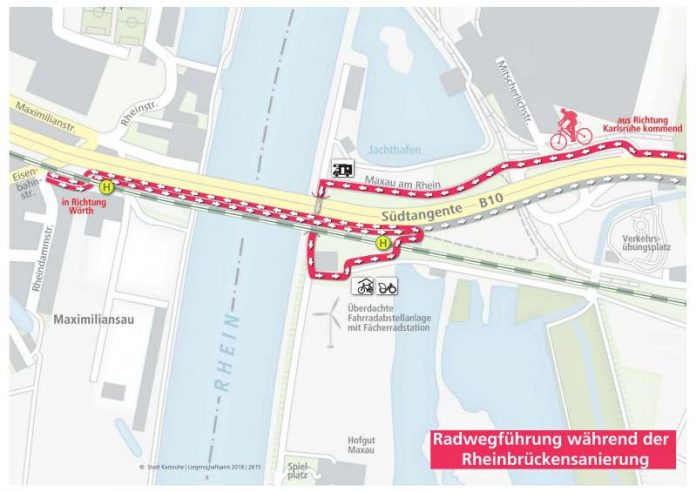 Umleitung Fahrradweg (Quelle: Regierungspräsidium Karlsruhe) Umleitung Fahrradweg (Quelle: Regierungspräsidium Karlsruhe)