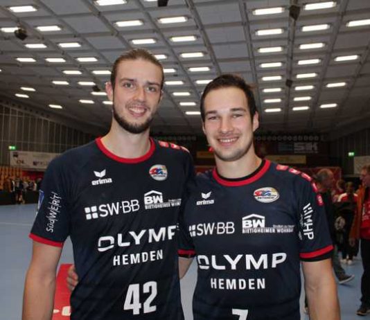Die ehemaligen Eulen-Spieler Patrick Weber und Dominik Claus (rechts) erzielten jeweils zwei Tore beim Auswärtssieg von Bietigheim