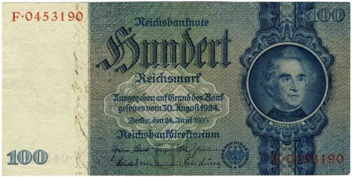 Hundert Reichsmark © Deutsche Bundesbank, Frankfurt am Main