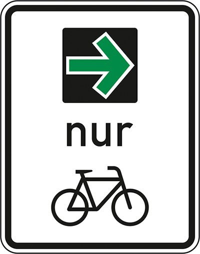 Die Abbildung zeigt den Grünpfeil nur für Radfahrer (Quelle: bast)