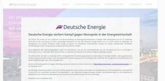 Hinweis an die Kunden der DEG auf der Webseite der DEG - Der Energielieferant hat Insolvenz angemeldet - Bildquelle: Screenshot DEG Webseite