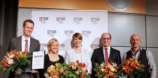 Ausgezeichnete Sportwissenschaftler: (v.l.n.r) Joachim Wiskemann, Monika Frenger, Theresa Hoppe, Stefan Brost und Christian Puta (Foto: DOSB)