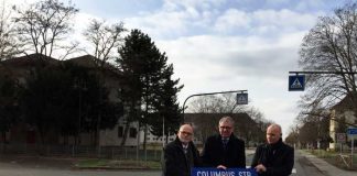 Ansprache von Achim Judt (Geschäftsführer MWSP), Michael Scharf (Projektleiter BImA) & Oberbürgermeister Dr. Peter Kurz (v.l.n.r.)