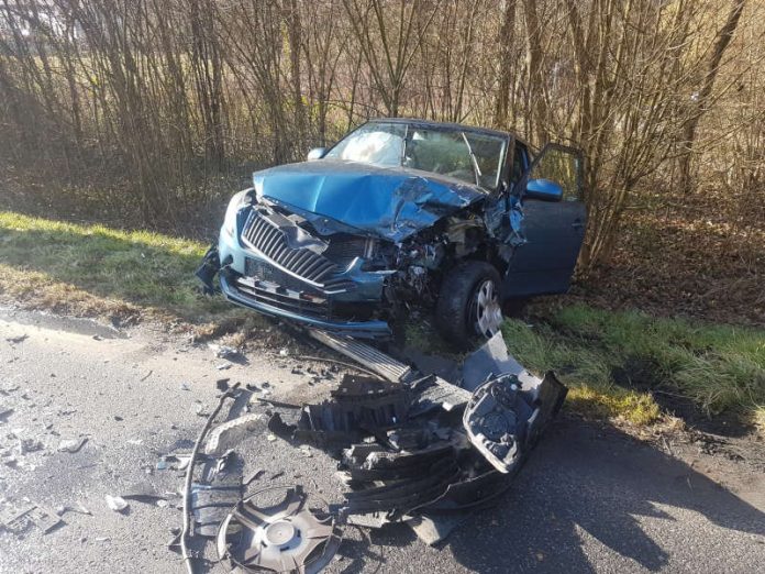 Eines der beteiligten Fahrzeuge (Foto: Presseteam der Feuerwehr VG Lambrecht)