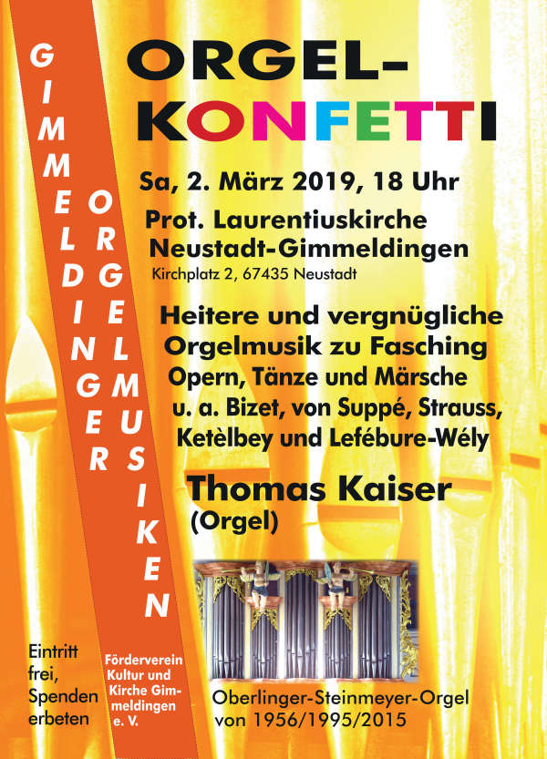 ORGEL-KONFETTI Veranstaltungshinweis