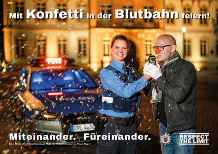 Symbol, Polizei, Fasching, RLP_Mit Konfetti in der Blutbahn