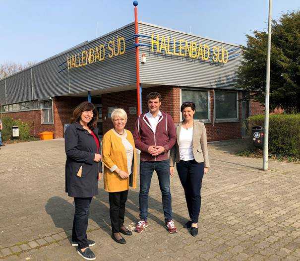 Foto (v.l.n.r.): Oberbürgermeisterin Jutta Steinruck, Doris Barnett (MdB), David Guthier (SPD-Stadtverbandsvorsitzender), Anke Simon (MdL)