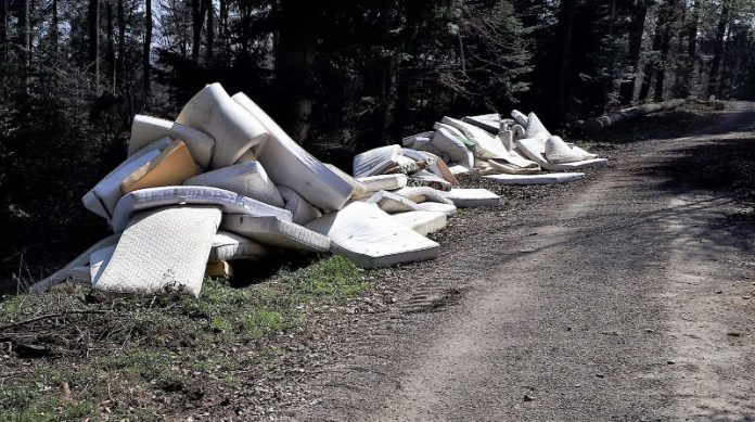 Aufgefundene Matratzen im Wald (Foto: Gemeinde Malsch) Aufgefundene Matratzen im Wald (Foto: Gemeinde Malsch)