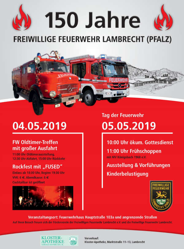 150 Jahre Feuerwehr Lambrecht Veranstaltungshinweis