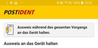 Screenshot Postident (Ausschnitt, Quelle: Deutsche Post DHL Group)