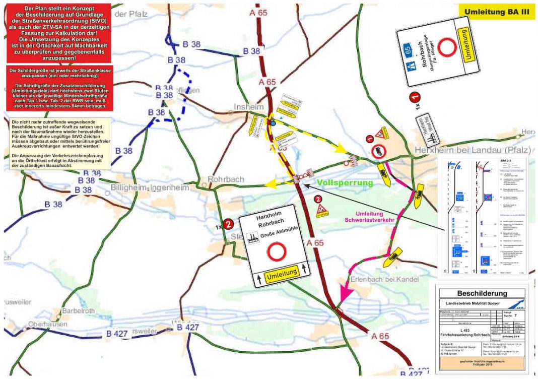 Umleitung 3. Bauabschnitt (Quelle: LBM Speyer)