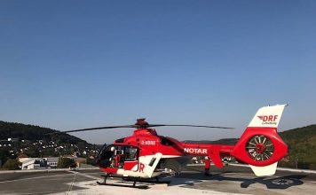 Der Hubschrauberlandeplatz am Standort Mosbach der Neckar-Odenwald-Kliniken umgebaut. In dieser Zeit landen Rettungshubschrauber auf dem Sportplatz Bergfeld. (Foto: Neckar-Odenwald-Kliniken)