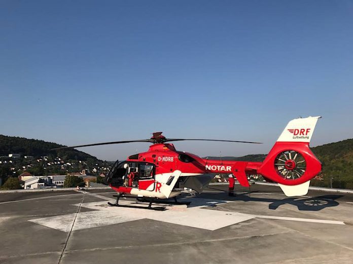 Der Hubschrauberlandeplatz am Standort Mosbach der Neckar-Odenwald-Kliniken umgebaut. In dieser Zeit landen Rettungshubschrauber auf dem Sportplatz Bergfeld. (Foto: Neckar-Odenwald-Kliniken)