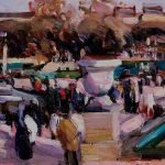 Das Bild „Spaziergänger im Park“ malte Rudolf Levy 1910. Es kommt als Leihgabe aus dem Wilhelm-Hack-Museum Ludwigshafen und ist derzeit in der Sonderausstellung der Städtischen Galerie Karlsruhe „Paris, Paris! Karlsruher Künstler an der Seine 1850-1930“ zu sehen.