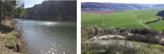 Blick über den Eiswoog und Ausblick von der Burg Stauf (Quelle: VGV Eisenberg)