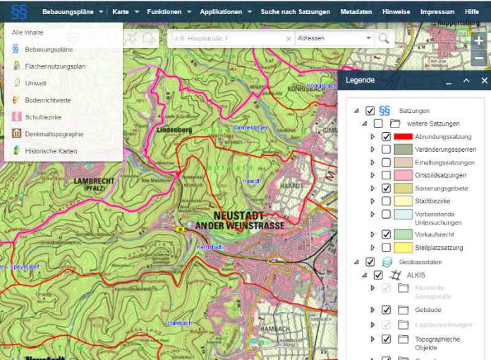 Ausschnitt aus maps.neustadt.eu (Quelle: Stadtverwaltung Neustadt)