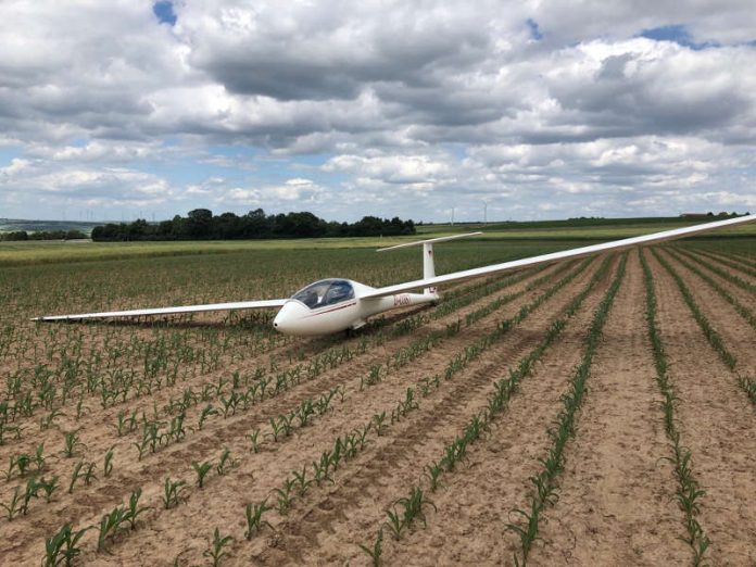 Notlandung auf einem Feld (Foto: Polizei RLP) Notlandung auf einem Feld (Foto: Polizei RLP)