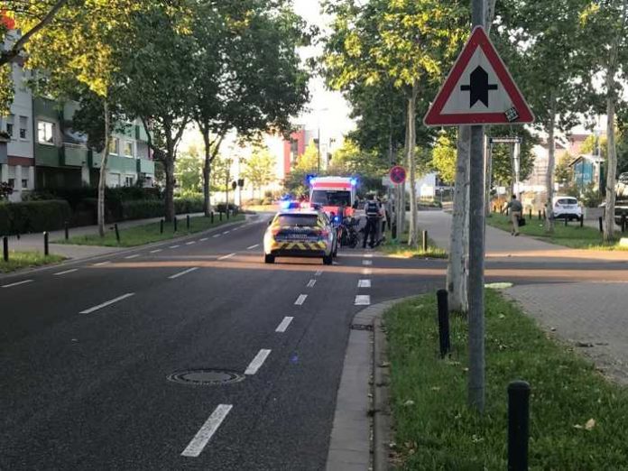 Übersicht Unfallstelle, Worms, Von-Steuben-Straße, Ecke Seidenbenderstraße