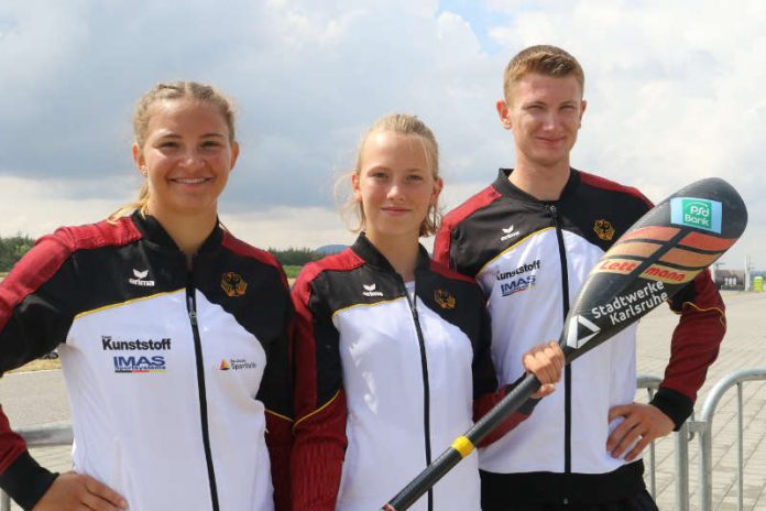 v.l.: EM-Teilnehmer Greta Köszeghy, Gesine Ragwitz und Jan Bechtold (Foto: Rheinbrüder Karlsruhe)