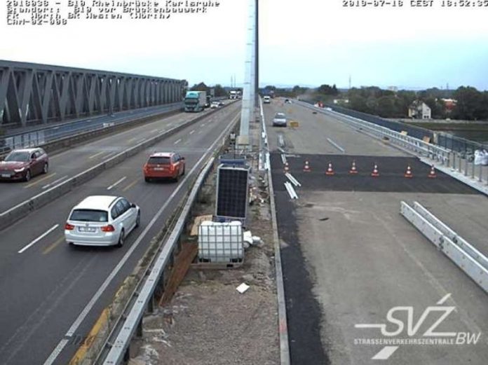 Die Rheinbrücke am 18.07.19 (Quelle: SVZ BW)