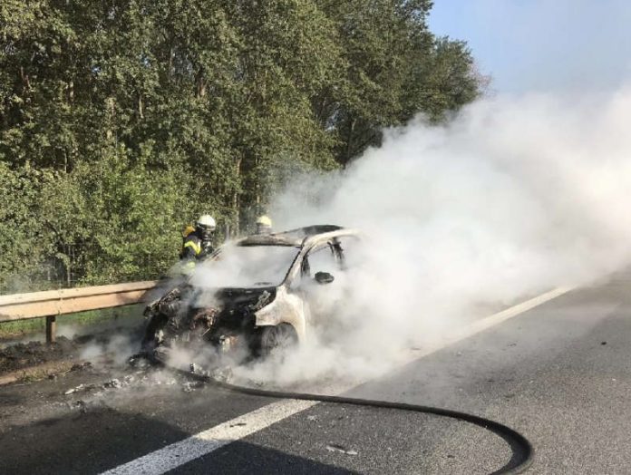 Fahrzeugbrand (Foto: Feuerwehr Neustadt)