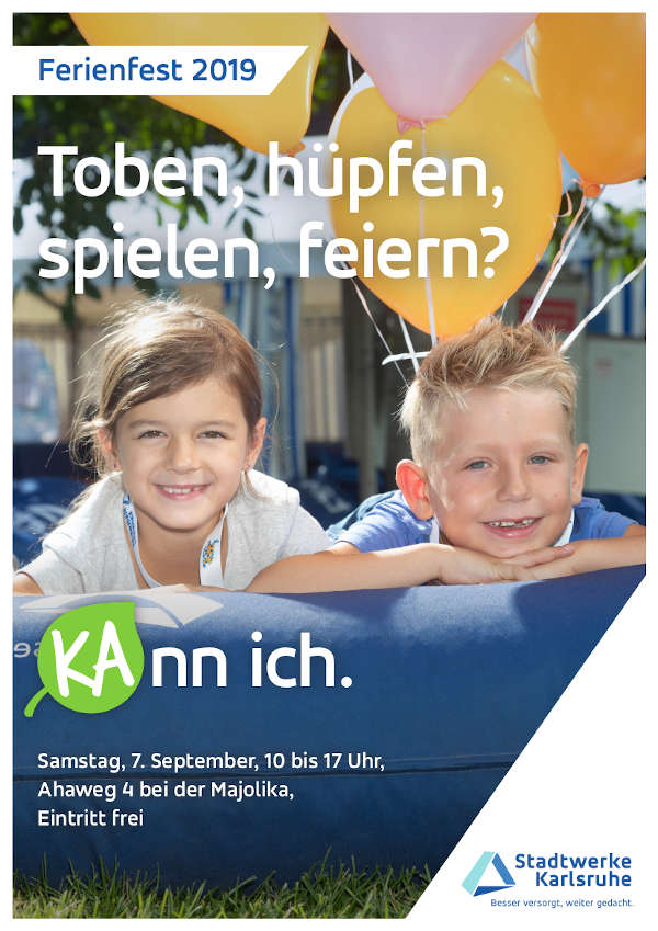 Plakat Ferienfest 2019 (Quelle: Stadtwerke Karlsruhe GmbH)