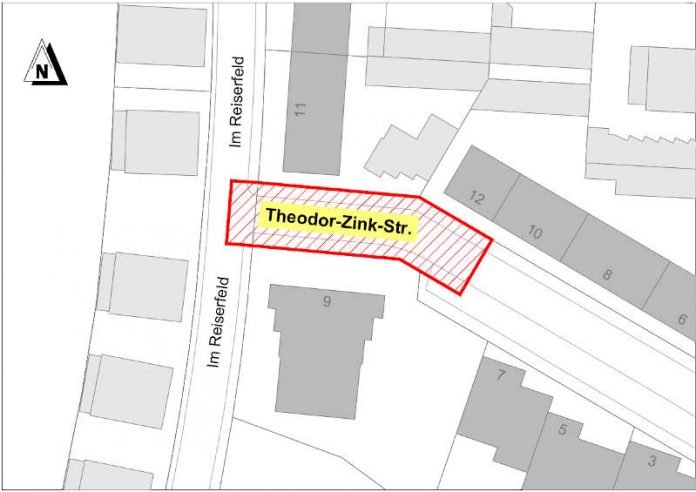 Sperrplan Theodor-Zink-Straße (Quelle: Stadt Kaiserslautern)