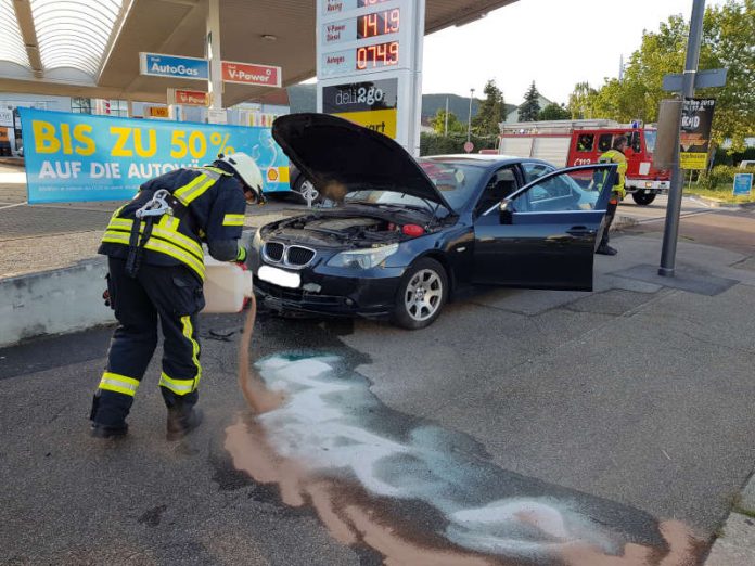 Die Feuerwehr streute auslaufende Betriebsstoffe ab (Foto: Feuerwehr Neustadt)