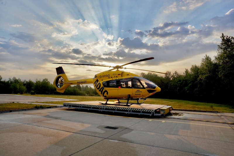 Christoph 66 in Eßweiler/RLP: Die Maschine des Typs H145 fliegt ab sofort in der Westpfalz. (Foto: obs/ADAC SE/ADAC Luftrettung)