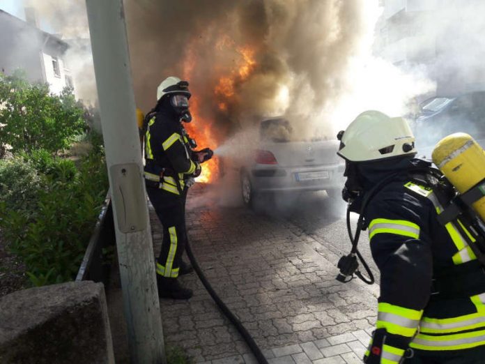 Brennender PKW (Foto: Feuerwehr Neustadt)