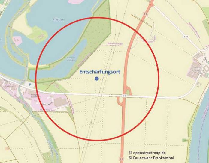 Sicherheitsradius der Entschärfung