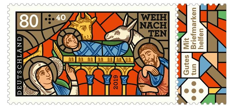 Sonderbriefmarke Weihnachten mit Motiv aus Chartres (Quelle: Stadt Speyer)