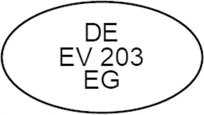 Kennung DE EV 203 EG