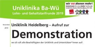 Kundgebung & Demo unter freiem Himmel mit Redebeiträgen von Klinikum-Beschäftigten sowie dem ver.di-Landesleiter Martin Gross als Hauptredner