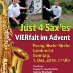 Konzert des Saxophonquartetts „Just 4 Sax‘es“