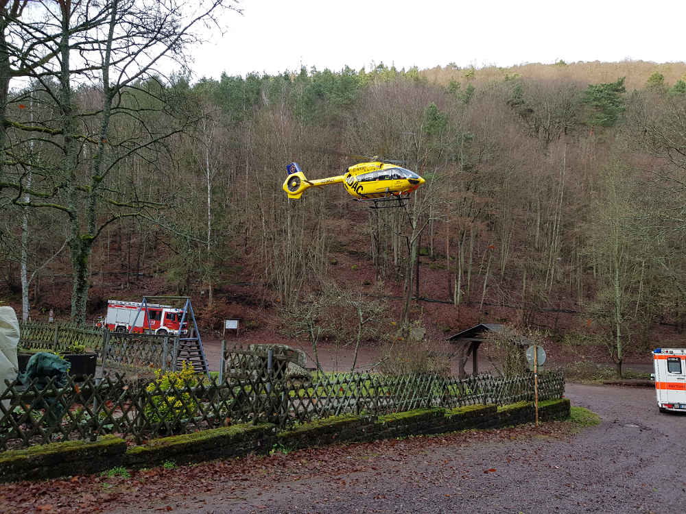 Im Einsatz war auch Christoph 66 (Foto: Feuerwehr Neustadt)