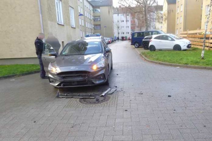 Unfallstelle in der Friedrich-Wöhler-Straße in Kassel am 15.12.2019