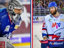 Matthias Plachta und Dennis Endras (Foto: Adler Mannheim)