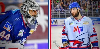 Matthias Plachta und Dennis Endras (Foto: Adler Mannheim)