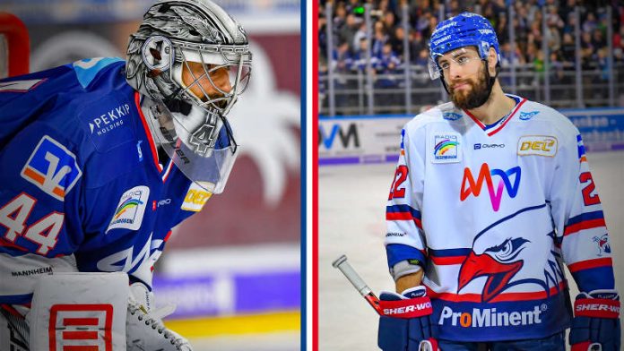 Matthias Plachta und Dennis Endras (Foto: Adler Mannheim)